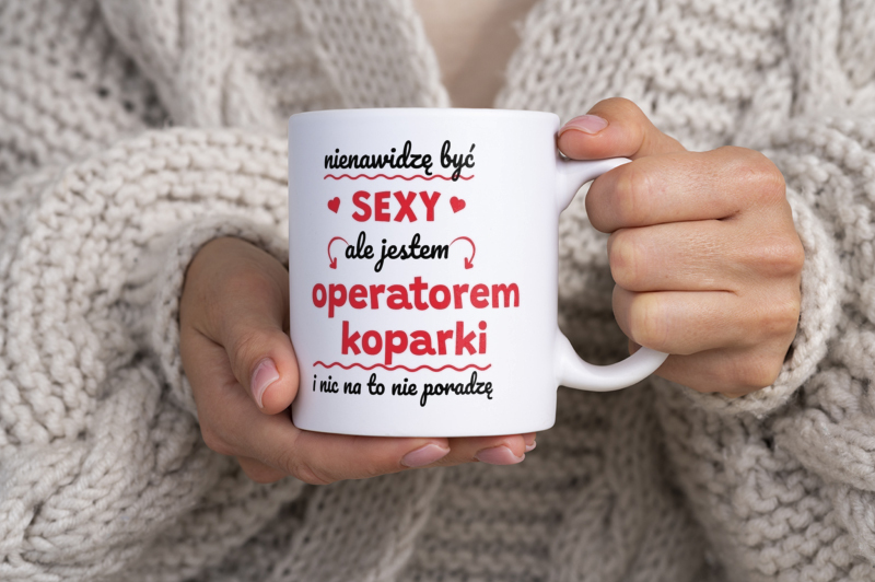 Sexy Operator Koparki - Kubek Biały