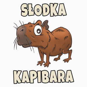 Słodka Kapibara - Poduszka Biała