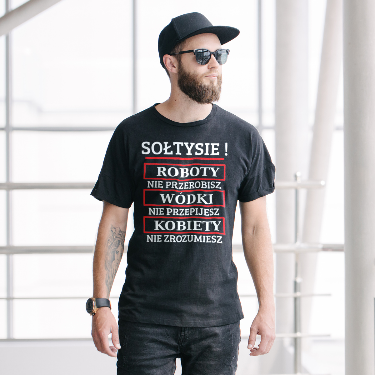 Sołtysie! Roboty Nie Przerobisz! - Męska Koszulka Czarna