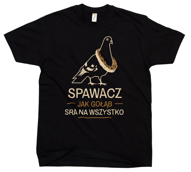 Spawacz Jak Gołąb - Męska Koszulka Czarna