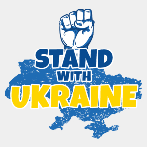 Stand With Ukraine - Męska Koszulka Biała