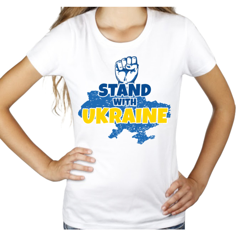 Stand With Ukraine - Damska Koszulka Biała