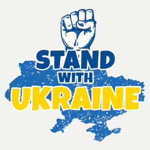 Stand With Ukraine - Damska Koszulka Biała