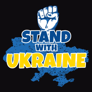 Stand With Ukraine - Męska Koszulka Czarna