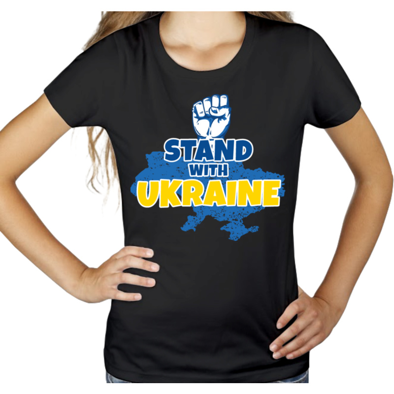 Stand With Ukraine - Damska Koszulka Czarna