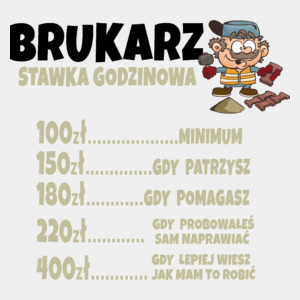 Stawka Godzinowa Brukarz - Męska Koszulka Biała