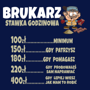 Stawka Godzinowa Brukarz - Męska Koszulka Ciemnogranatowa