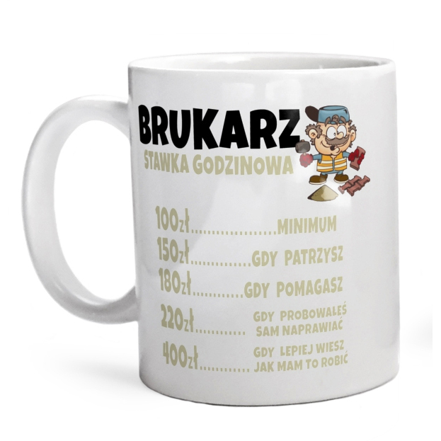 Stawka Godzinowa Brukarz - Kubek Biały