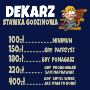 Stawka Godzinowa Dekarz - Męska Koszulka Ciemnogranatowa