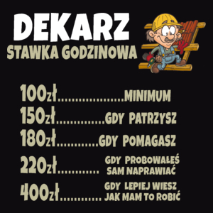 Stawka Godzinowa Dekarz - Męska Koszulka Czarna