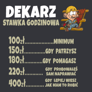 Stawka Godzinowa Dekarz - Męska Koszulka Szara