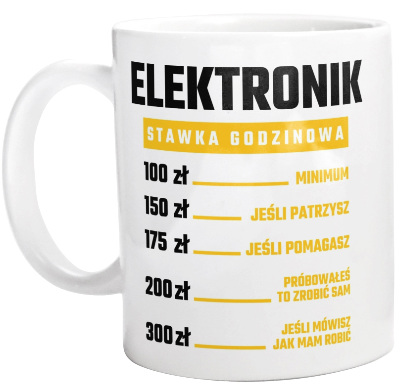 Stawka Godzinowa Elektronik - Kubek Biały