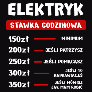 Stawka Godzinowa Elektryk - Męska Bluza z kapturem Czarna