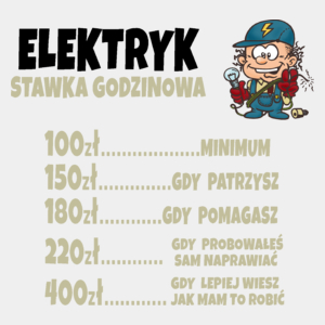 Stawka Godzinowa Elektryk - Męska Koszulka Biała