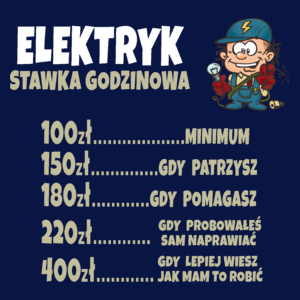 Stawka Godzinowa Elektryk - Męska Koszulka Ciemnogranatowa