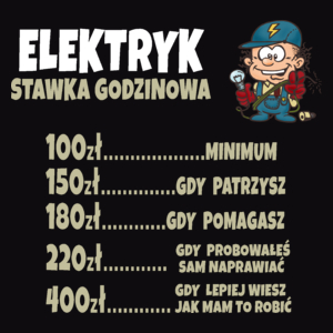 Stawka Godzinowa Elektryk - Męska Koszulka Czarna