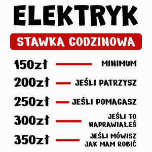 Stawka Godzinowa Elektryk - Poduszka Biała