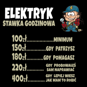 Stawka Godzinowa Elektryk - Torba Na Zakupy Czarna