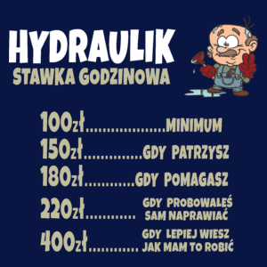 Stawka Godzinowa Hydraulik - Męska Koszulka Ciemnogranatowa