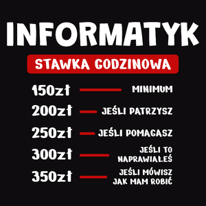 Stawka Godzinowa Informatyk - Męska Bluza Czarna