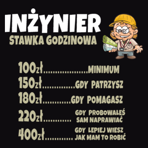 Stawka Godzinowa Inżynier - Męska Bluza z kapturem Czarna