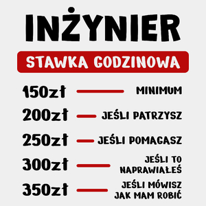 Stawka Godzinowa Inżynier - Męska Koszulka Biała