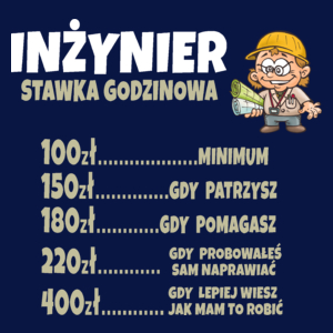 Stawka Godzinowa Inżynier - Męska Koszulka Ciemnogranatowa