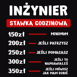 Stawka Godzinowa Inżynier - Męska Koszulka Czarna