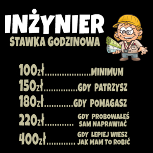 Stawka Godzinowa Inżynier - Torba Na Zakupy Czarna