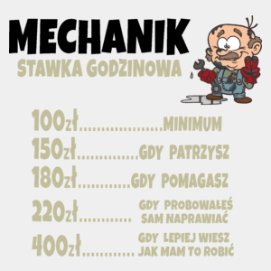 Stawka Godzinowa Mechanik - Męska Koszulka Biała