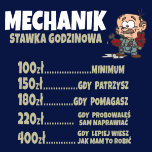 Stawka Godzinowa Mechanik - Męska Koszulka Ciemnogranatowa