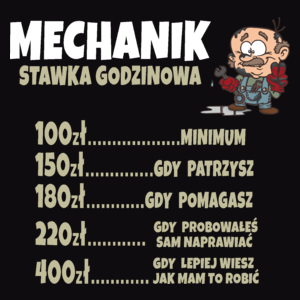 Stawka Godzinowa Mechanik - Męska Koszulka Czarna