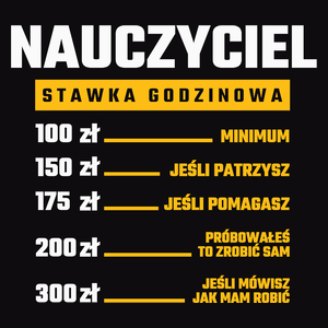 Stawka Godzinowa Nauczyciel - Męska Bluza Czarna