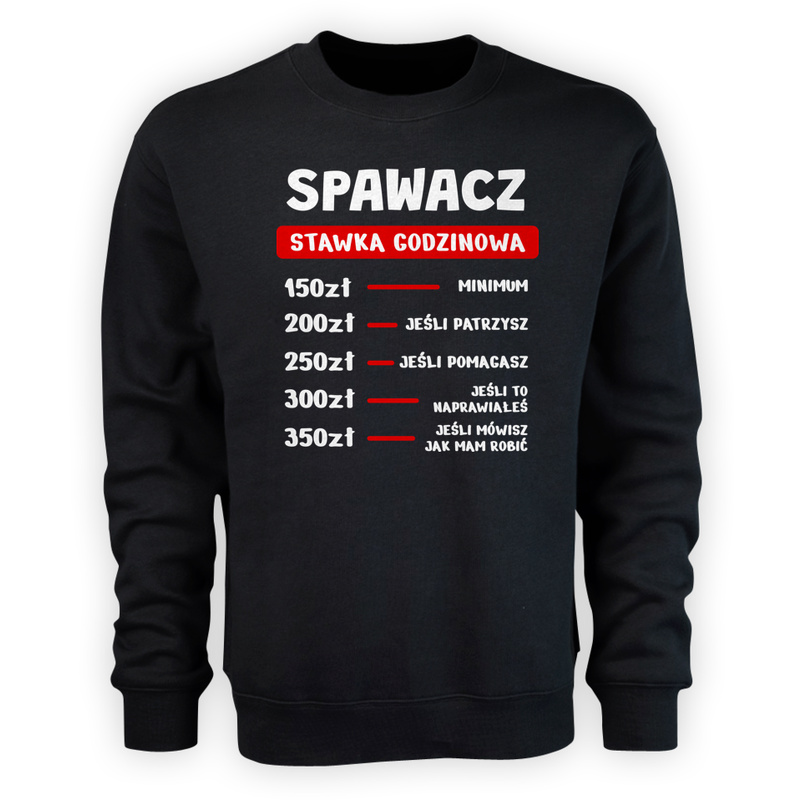 Stawka Godzinowa Spawacz - Męska Bluza Czarna