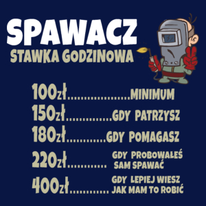 Stawka Godzinowa Spawacz - Męska Koszulka Ciemnogranatowa