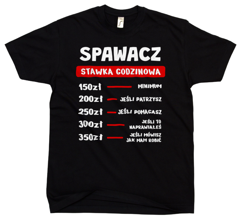 Stawka Godzinowa Spawacz - Męska Koszulka Czarna