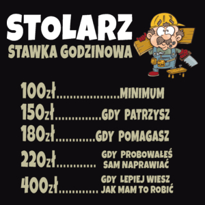 Stawka Godzinowa Stolarz - Męska Bluza z kapturem Czarna