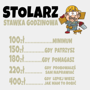 Stawka Godzinowa Stolarz - Męska Koszulka Biała