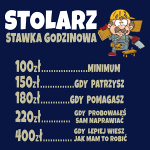 Stawka Godzinowa Stolarz - Męska Koszulka Ciemnogranatowa