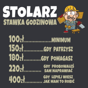 Stawka Godzinowa Stolarz - Męska Koszulka Szara