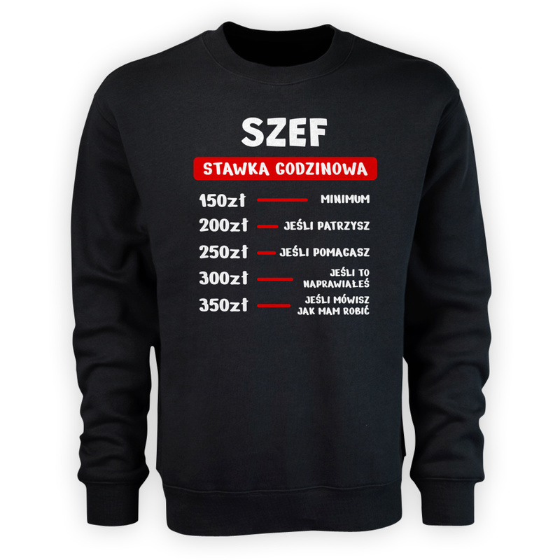 Stawka Godzinowa Szef - Męska Bluza Czarna