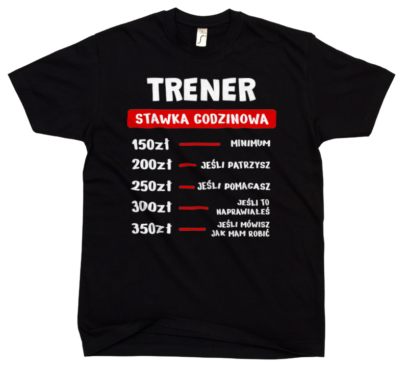 Stawka Godzinowa Trener - Męska Koszulka Czarna