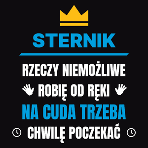 Sternik Rzeczy Niemożliwe Robię Od Ręki - Męska Koszulka Czarna