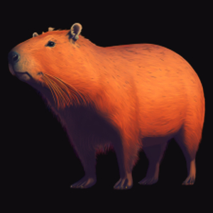 Stojąca Kapibara Capybara - Męska Koszulka Czarna