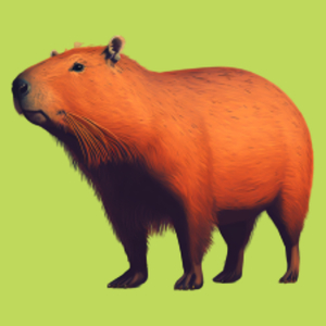 Stojąca Kapibara Capybara - Męska Koszulka Jasno Zielona