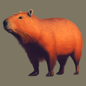 Stojąca Kapibara Capybara - Męska Koszulka Khaki