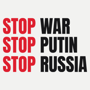 Stop War Stop Putin Stop Russia - Damska Koszulka Biała