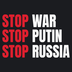 Stop War Stop Putin Stop Russia - Damska Koszulka Czarna