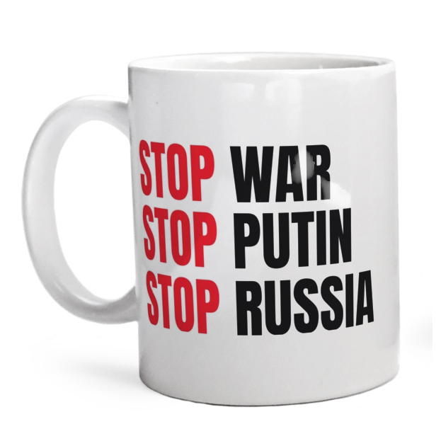 Stop War Stop Putin Stop Russia - Kubek Biały