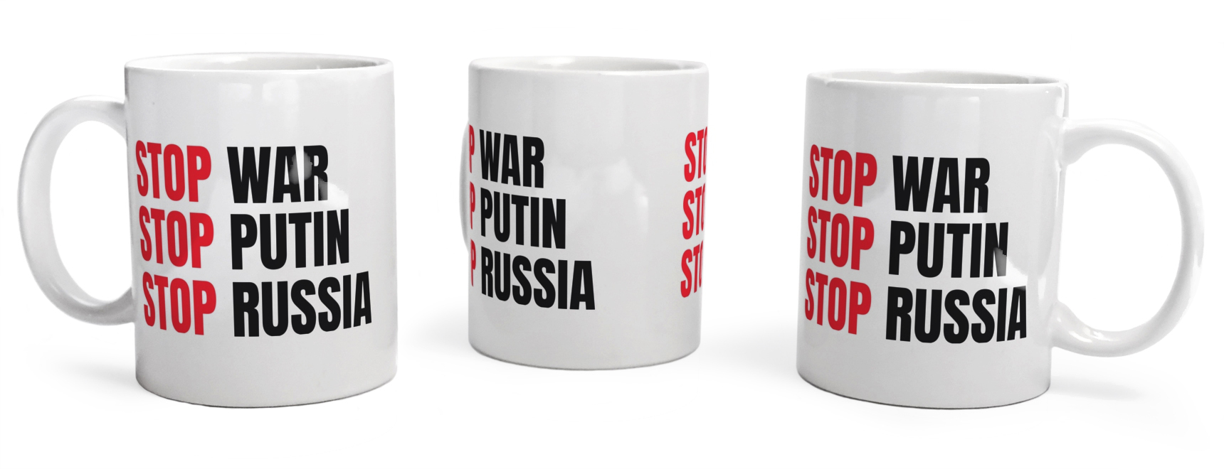 Stop War Stop Putin Stop Russia - Kubek Biały